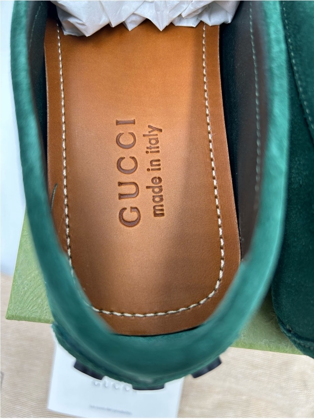 SOLD !!!! Men’s Gucci suede horse bit driver loafers size 7.5 it’s a US - Picture 7 of 8